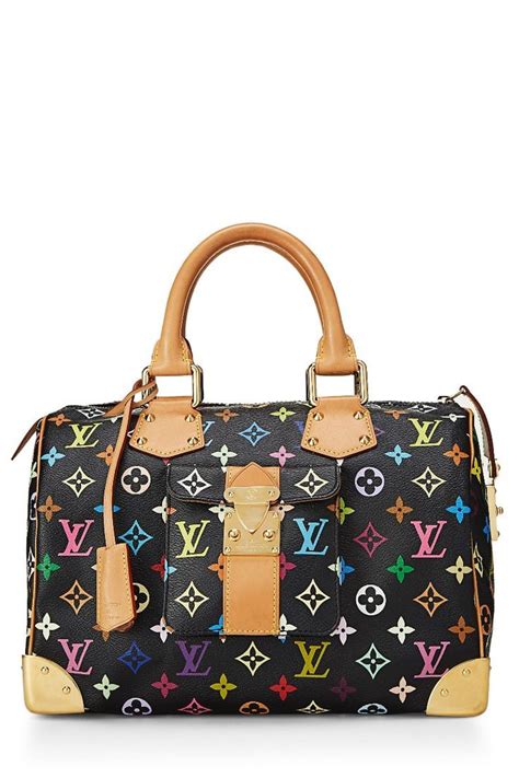 takashi murakami x louis vuitton black monogram multicolore|louis vuitton murakami speedy 30.